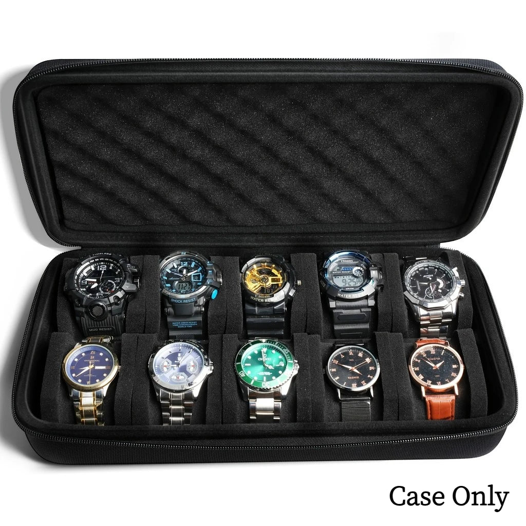 10-slot watch travel case