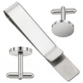 The Cufflinks — Silver, with Tie Clip