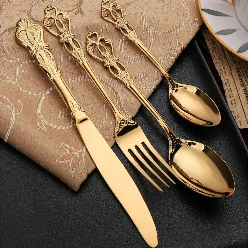 Gold 24-piece flatware set