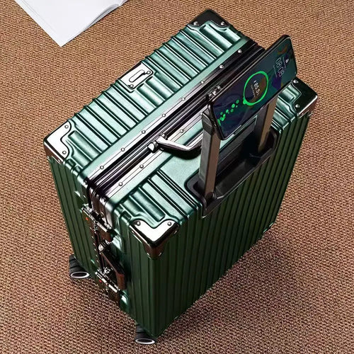 Aluminum-frame suitcase