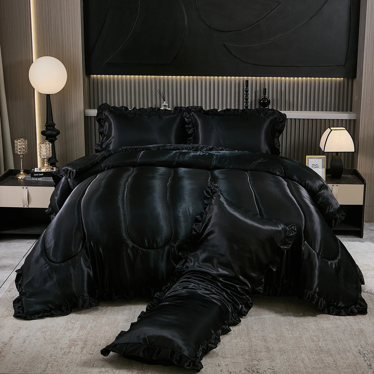 Silk-like satin comforter set