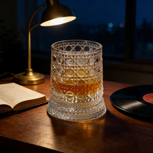Spinning crystal glasses, set of 2