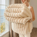 Faux rabbit fur throw