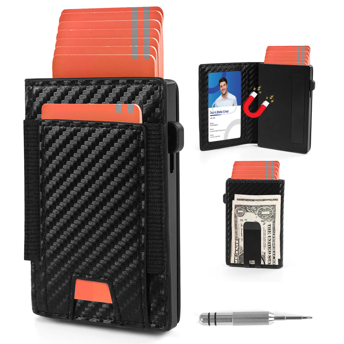 Aluminum pop-up wallet